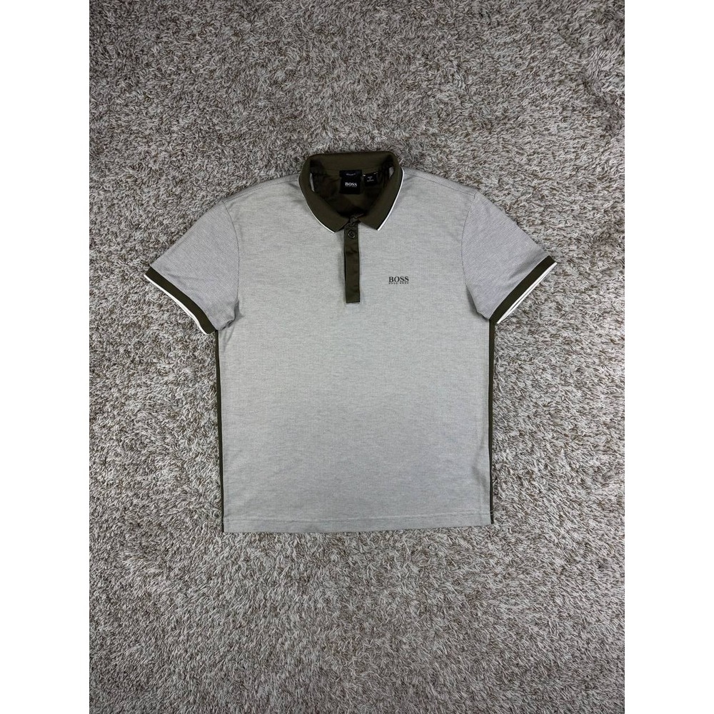 Hugo Boss Regular Fit Paddy 2 Gray Polo Shirt Men's Size Small